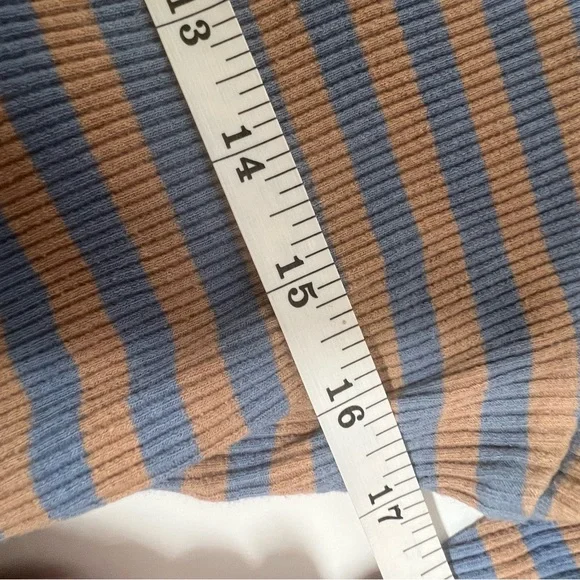 Acne Blue and Tan Striped Long Sleeve Tee - Picture 8 of 8